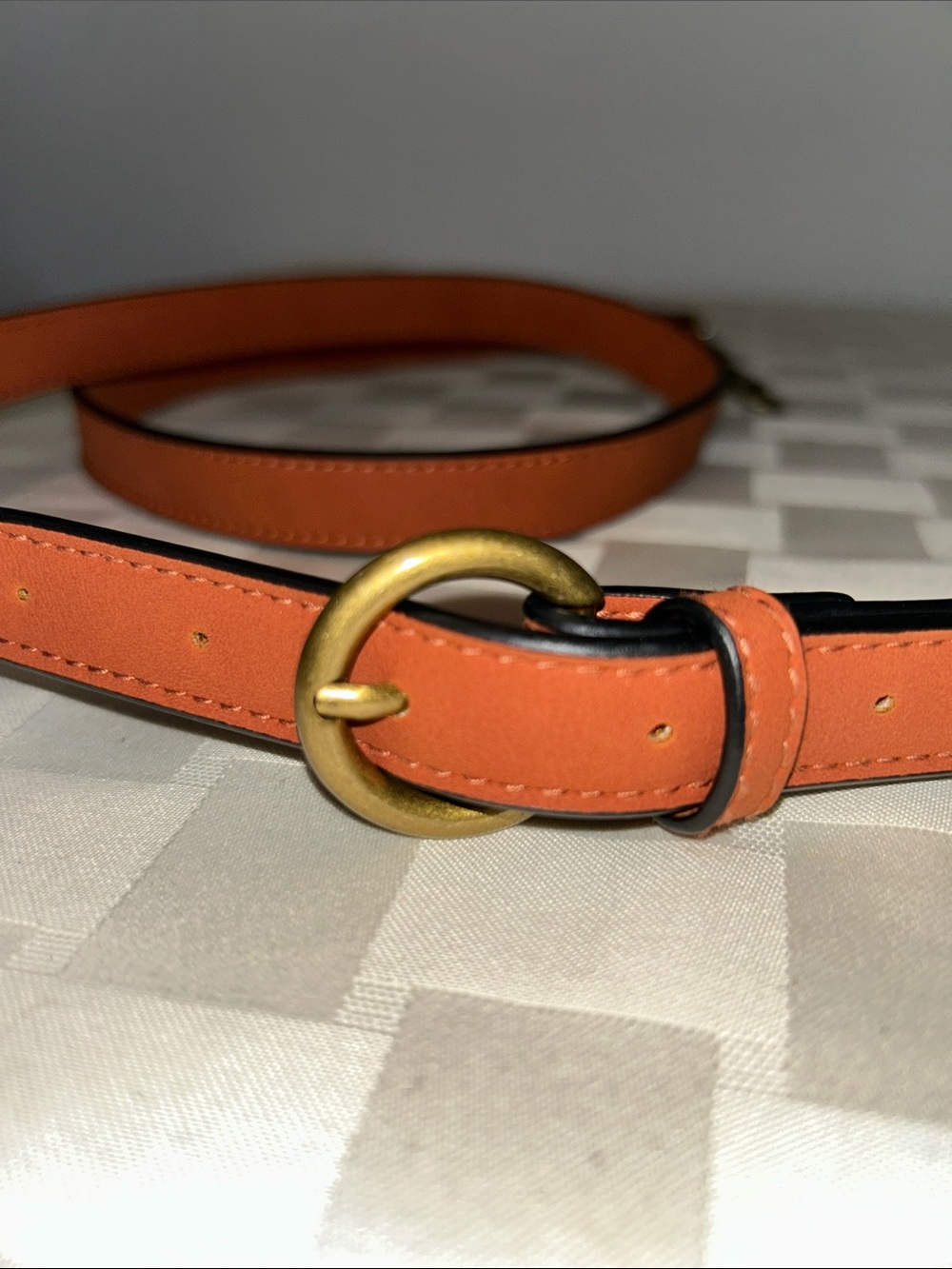 Leather Adjustable Men’s Crossbody Strap - Rust - Picture 4 of 4